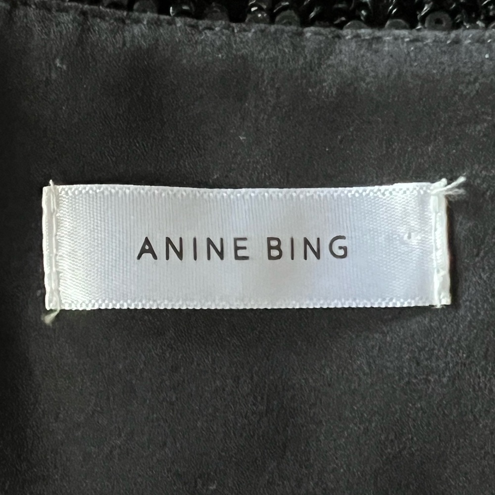 Anine Bing Elena Black Sequin Mini Dress Large Size Medium - Picture 8 of 10